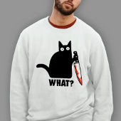 Wat is Black Cat Knife Meme T-shirt