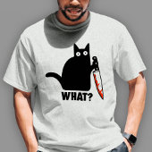 Wat is Black Cat Knife Meme T-shirt