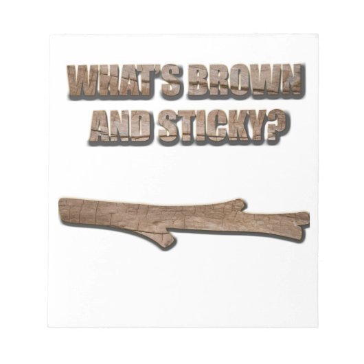 Wat is Brown en Sticky Joke? Notitieblok (Voorkant)