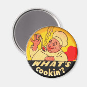 Wat is Cookin? Gele en zwarte keuken? Magneet (Voorkant / Achterkant)