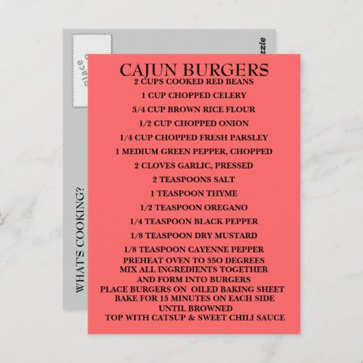 Wat is Cooking? Ontvang- en postkaart (Voorkant / Achterkant)