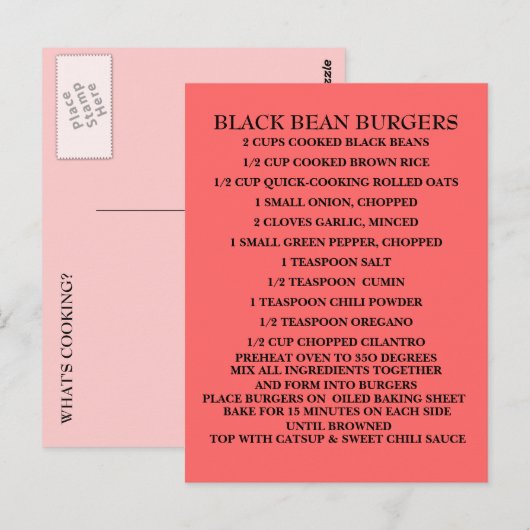 Wat is Cooking? Ontvang- en postkaart (Voorkant / Achterkant)