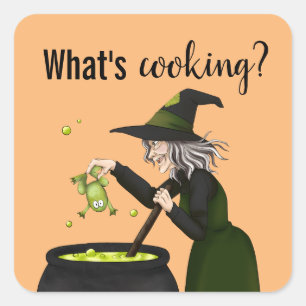 Wat is Cooking Witch? Vierkante Sticker