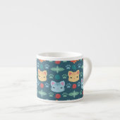 Wat is Cool, Kitty Cat in Blue en Yellow Espresso Kop (Voorkant rechts)