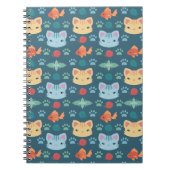 Wat is Cool, Kitty Cat in Blue en Yellow Notitieboek (Voorkant)