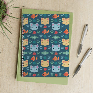 Wat is Cool, Kitty Cat in Blue en Yellow Notitieboek