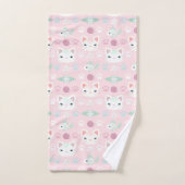 Wat is Cool, Kitty Cat in Roze en Mint Bad Handdoek (Handdoek)