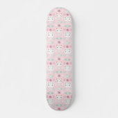 Wat is Cool, Kitty Cat in Roze en Mint Persoonlijk Skateboard (Voorkant)