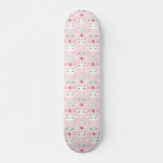 Wat is Cool, Kitty Cat in Roze en Mint Persoonlijk Skateboard