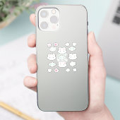 Wat is Cool, Kitty Cat in Roze en Mint Sticker (Telefoon)