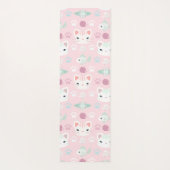 Wat is Cool, Kitty Cat in Roze en Mint Yogamat (Achterkant)