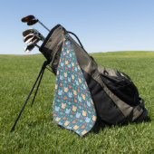 Wat is Cool, Kitty Kat in Blauw en Geel Golfhanddoek (Groen)