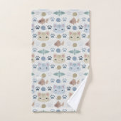 Wat is Cool, Kitty Kat in Grijs en Beige Bad Handdoek (Handdoek)