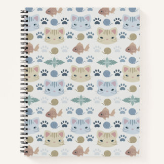 Wat is Cool, Kitty Kat in Grijs en Beige Notitieboek