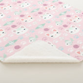 Wat is Cool, Kitty Kat in Roze en Mint Sherpa Deken (3/4)