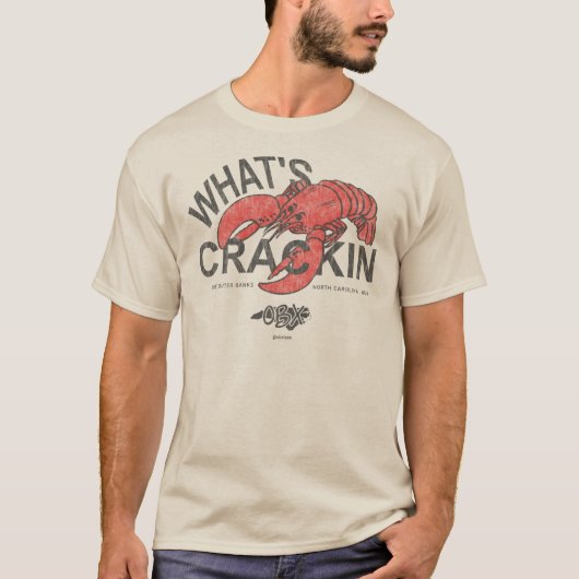 Wat is Crackin Lobster Buitenste Banks NC OBX  T-shirt (Voorkant)