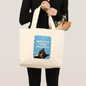 Wat is dat geur grappige Tuxedo kat motto Grote Tote Bag (Voorkant (product))