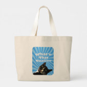 Wat is dat geur grappige Tuxedo kat motto Grote Tote Bag (Achterkant)