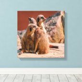 Wat is dat Meerkats Canvas Afdruk (Insitu (Houten vloer))