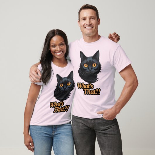 Wat is dat?! Zwarte kat met Oranje ogen T-shirt (Unisex)