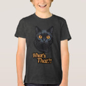 Wat is dat?! Zwarte kat met Oranje ogen Tri-Blend Shirt (Voorkant)