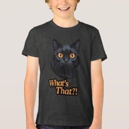 Wat is dat?! Zwarte kat met Oranje ogen Tri-Blend Shirt