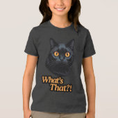 Wat is dat?! Zwarte kat met Oranje ogen Tri-Blend Shirt (Voorkant)