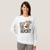 Wat is de bok? – Grappige Cartoon herten T-shirt (Voorkant volledig)