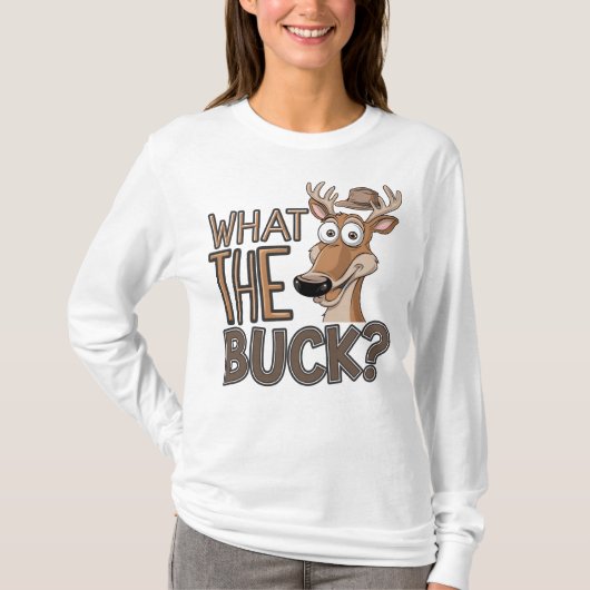 Wat is de bok? – Grappige Cartoon herten T-shirt (Voorkant)