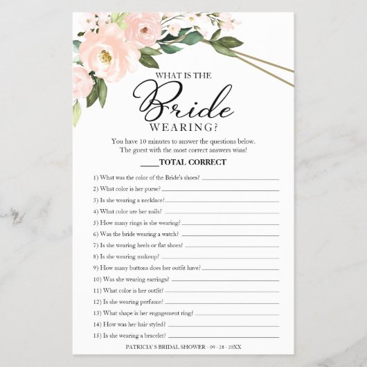 Wat is de bride Wearing Game Pink Blush Flyer (Voorkant)