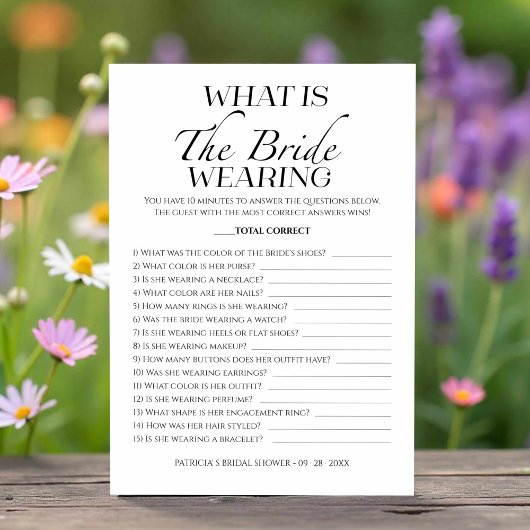 Wat is de bruid dragen minimalistische spel Kaart