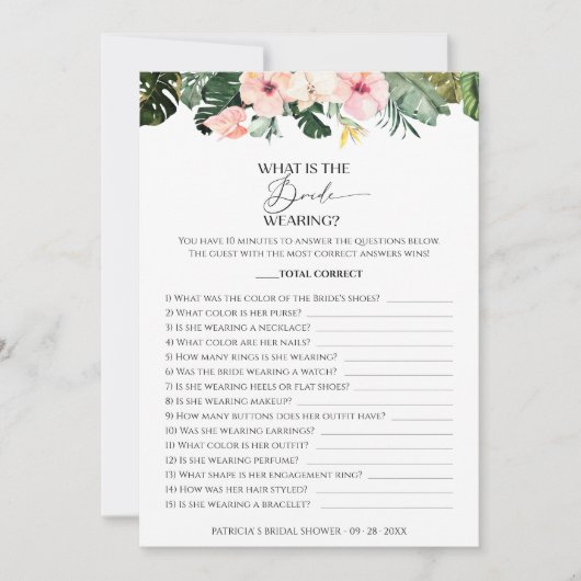 Wat is de bruid dragen spel tropische Kaart (Voorkant)