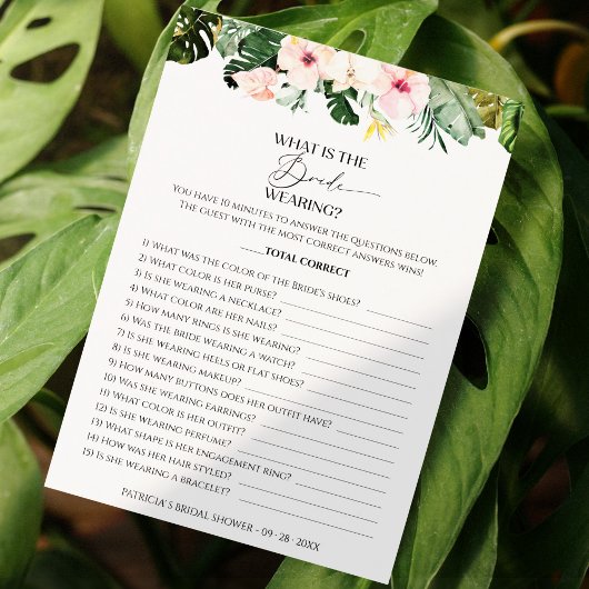 Wat is de bruid dragen spel tropische Kaart