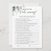 Wat is de bruid dragen Vrijgezellenfeest spel Kaart (Voorkant)