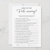 Wat is de bruid dragen Vrijgezellenfeest spel Kaart (Voorkant)