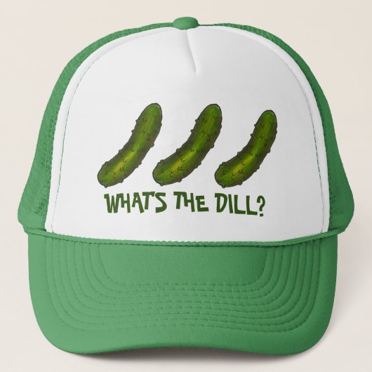 Wat is de Dill (Deal) Green Kosher Pickle Funny Trucker Pet (Voorkant)