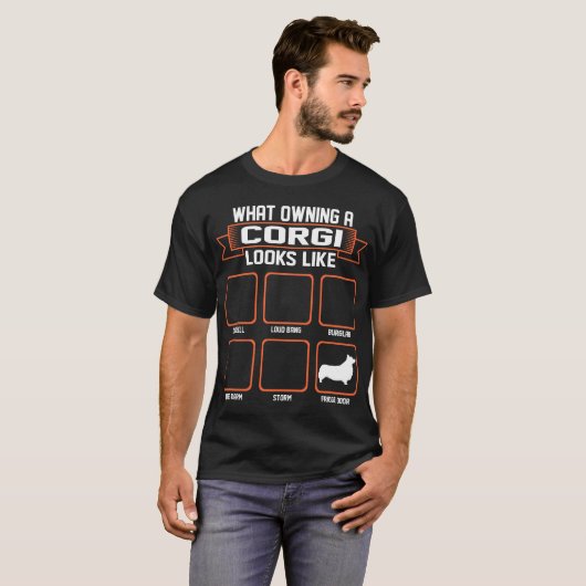Wat is de eigenaar van Corgi Dog? T-shirt (Voorkant volledig)