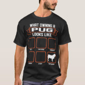 Wat is de eigenaar van Pug Dog? T-shirt (Voorkant)