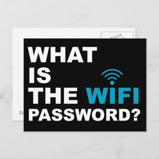 Wat is de Funny van het Wachtwoord WIFI Briefkaart (Voorkant / Achterkant)