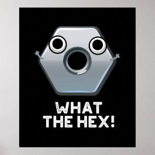 Wat is de hex Funny Hexagon-vorm, donker BG Poster