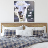 Wat is de Prob-Llama? Cute Funny LLAMA Canvas Afdruk (Insitu (Slaapkamer))