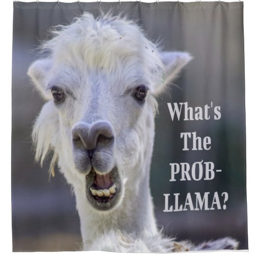 Wat is de Prob-Llama? Cute Funny LLAMA Douchegordijn (Voorkant)