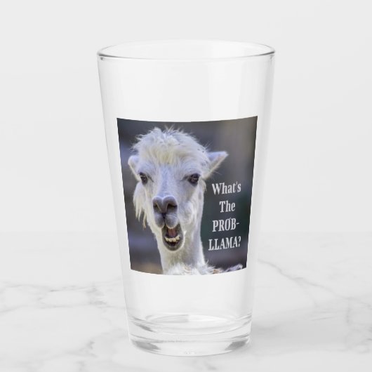 Wat is de Prob-Llama? Cute Funny LLAMA Glas (Voorkant)