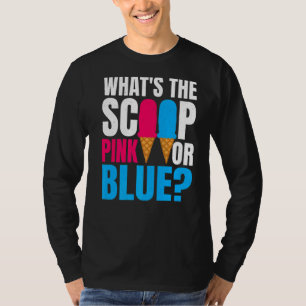 Wat is de rode roze of blauwe geslachtsdelen onthu t-shirt