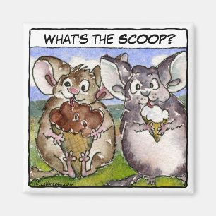 Wat is de Scoop? Cartoon Ice Cream Magnet