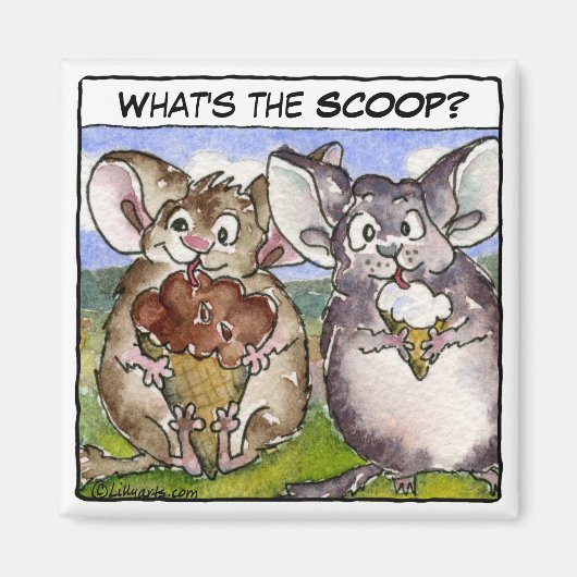 Wat is de Scoop? Cartoon ijsmagneet Magneet (Voorkant)
