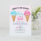 Wat is de Scoop Celebration - Sweet Gender Reveal Kaart (Staand voorkant)