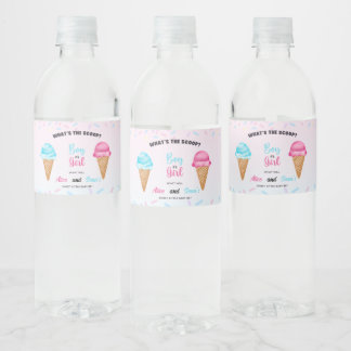 Wat is de Scoop Celebration - Sweet Gender Reveal! Waterfles Etiket