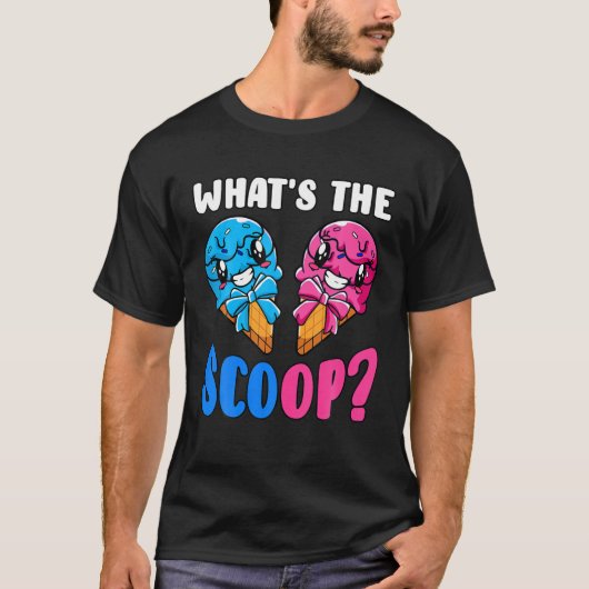 Wat is de Scoop Gender onthullen Party Ice Cream P T-shirt (Voorkant)