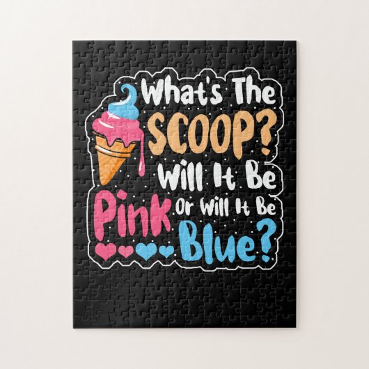 Wat is de Scoop Gender openbaart Ice Cream Baby Legpuzzel (Verticaal)